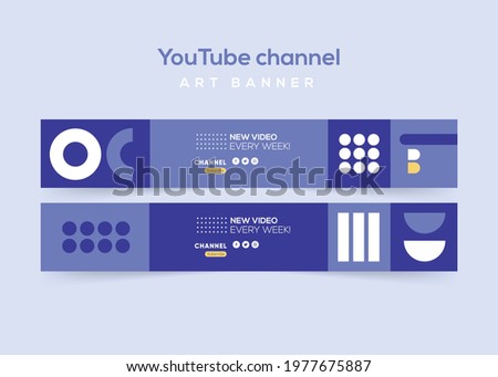 YouTube channel banner art design. Youtube trendy streaming service channel banner template. Vector, Illustration 