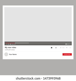 Youtube. Youtube Channel. Desktop Interface. Youtube Browser. Web Page Vector Illustration 