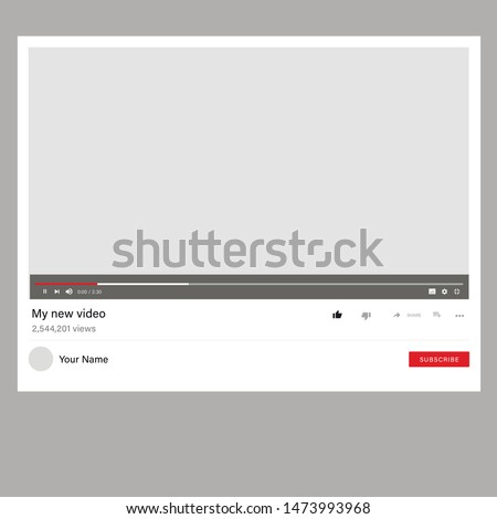 Youtube. Youtube Channel. Desktop Interface. Youtube Browser. Web Page Vector Illustration 