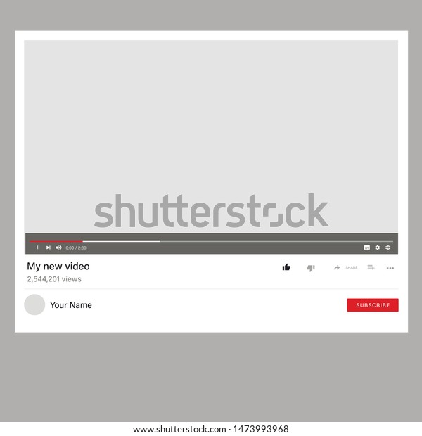 Youtube Youtube Channel Desktop Interface Youtube Stock Vector Royalty Free