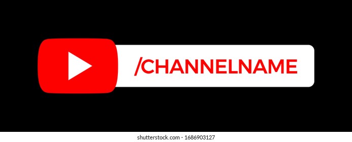 Youtube Channel Name Lower Third. Red Broadcast Banner for Video On Black Background. Vector Illustration