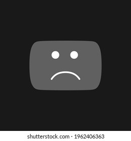 Youtube Error grey Icon. This Video is not Available. Social Media Element. Vector Illustration. Vector illustration