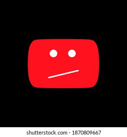 Youtube Error Red Icon. This Video is not Available. Social Media Element. Vector Illustration