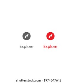 Youtube Explore Button Icon Vector. Discovery Symbol Illustration