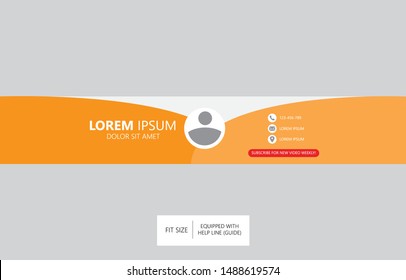 Youtube Header Template. Modern Youtube Channel Art. Header Banner Design. Vector Illustration