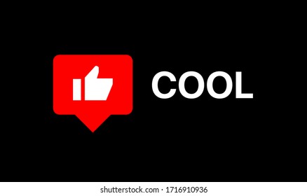 Youtube Like. Social Media Reaction Lower Third. Vector Illustration On Black Background