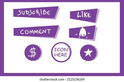 youtube or livestream pack vector in png background minimalist symbols