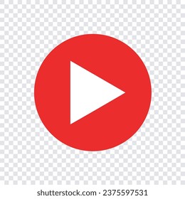 Símbolo del logotipo de YouTube icono en directo rojo con icono del botón de reproducción en fondo transparente