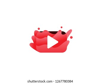 YouTube Logo That Forms Pink Water - Vector