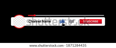 Youtube Lower Third. Social Media Broadcast Banner With Subscribe Button
