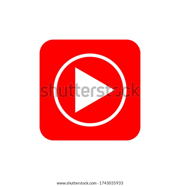 Youtube Music Logo Red Play Icon 库存矢量图 免版税