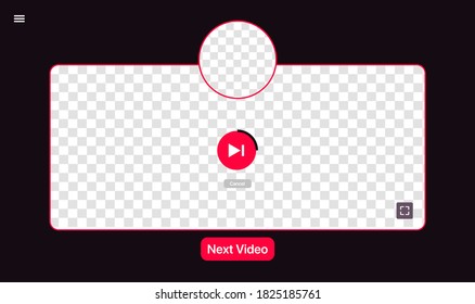 Youtube Next Episode. Clean Wireframe. Pack Shot With Transparent Background