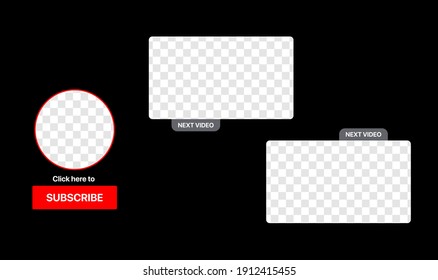 Youtube Next Video. Clean Vector Wireframe For Your Vlog. Next Episode. Put Your Video Under Background