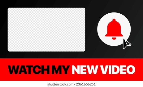 Youtube packshot. Overlay banner with transparent background. Video blog banner