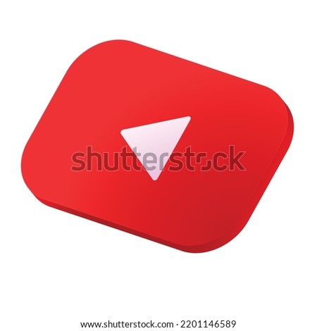 Youtube play button in 3d illustration