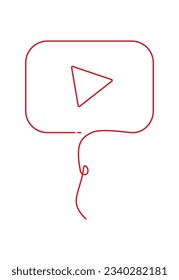 Youtube Play button hand row drawing vector art work eps
