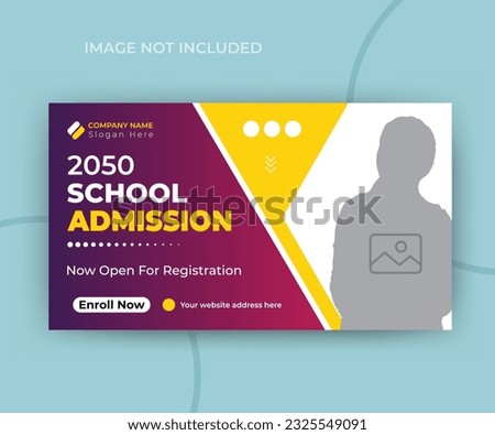 Youtube school learning content creator video thumbnail banner template cover design
