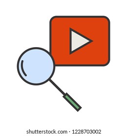 YouTube search Line filled multi color icon