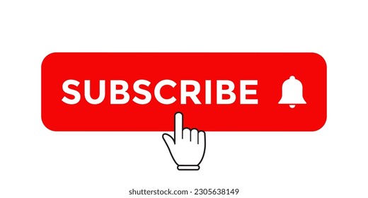 Youtube subscribe button icon vector. Element for promote streaming channel