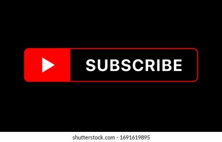 Youtube Subscribe Button. Youtube Lower Third. Youtube Play Icon. Vector Illustration On Black Background