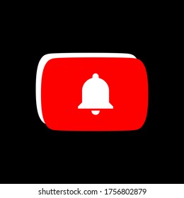 Youtube Subscribed Button. Youtube Lower Third. Youtube Bell Icon. Vector Illustration On Black Background