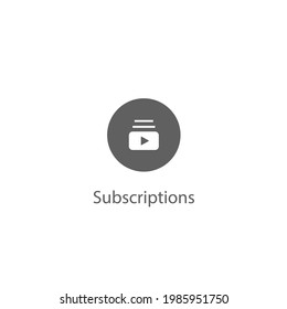 Youtube Subscription Button Icon Vector. Subscriptions Symbol Illustration