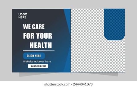 Youtube thambnail design,creative design template design ,Hospital thambnail design ,Doctor services ,Modern YouTube thumbnail design