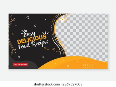 youtube thumbnail for food, Trendy and healthy food recipe tips youtube thumbnail banner template, fully customizable.