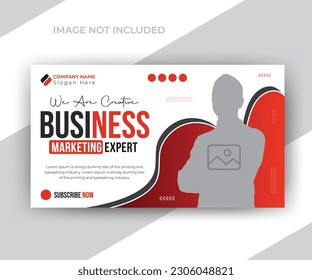 Youtube thumbnail social media web banner for business video template design