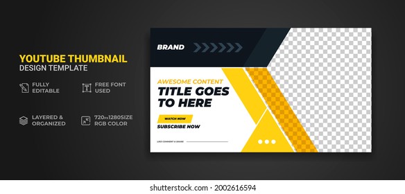 Youtube thumbnail and web banner template Premium Vector