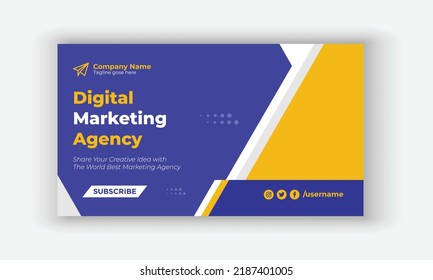 Youtube thumbnail and web banner template for digital marketing
