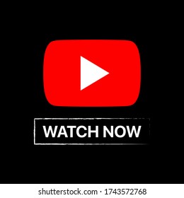 Youtube Title. Youtube Lower Third. Youtube Play Icon. Vector Illustration On Black Background 