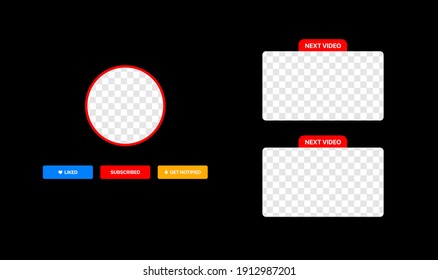 Youtube Video Service template. Next Video. Clean Vector Wireframe For Your Vlog. Next Episode