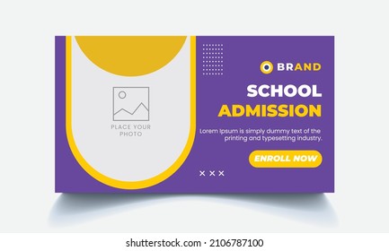 Youtube video thumbnail Digital business agency web banner template. School admission post