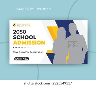 Youtube video thumbnail online classes web banner template for your school admission