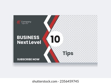 YouTube video thumbnail or PSD web template for 10 tips business