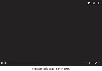 Youtube web video player isolated on white background. Modern design. Vector illustration. EPS10.