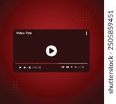 Youtuve video player mockup. web video frame template. channel video screen mockup. vector illustration