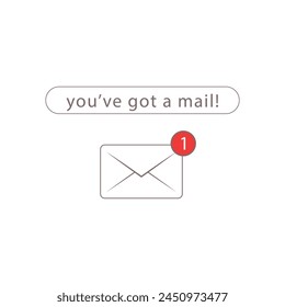 you've got a mail notification icon illustration