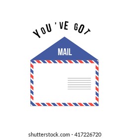 You've got mail poster, banner or logo. Vector illustration.
