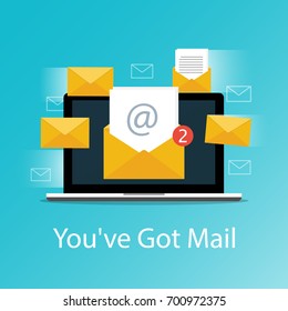 You've Got Mail,Email Laptop Notifications Vector