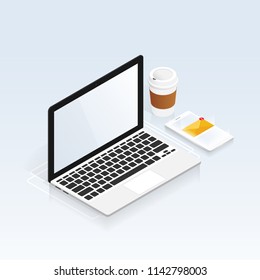  You've Got Mail,isometric Email Laptop Notifications Vector