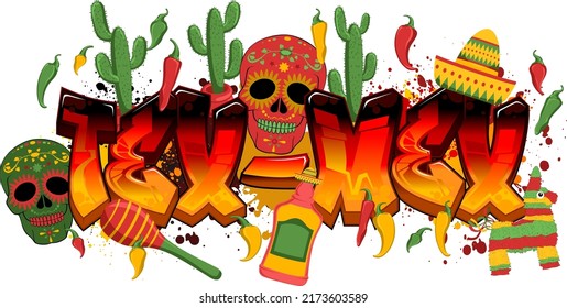 You've got variations of skeleton masks used on the Mexican Day of the Dead festival cacti Tequila bottles Chillis Sombreros Pinatas and Maracas, Perfect for your next project.