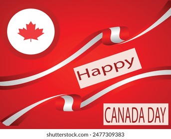 You've uploaded an image that appears to be a greeting card or graphic celebrating Canada Day. The image features a prominent red background, a maple leaf (symbolizing Canada), and text that says "Hap