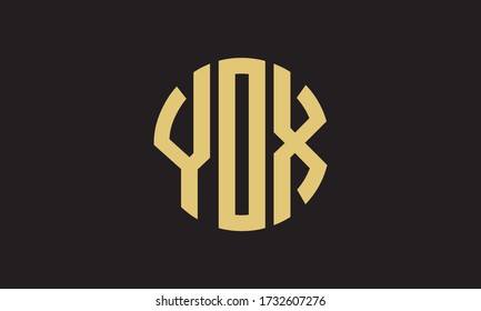 YOX Circle Emblem Abstract Monogram Letter Mark Vector Logo Template