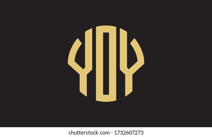 YOY Circle Emblem Abstract Monogram Letter Mark Vector Logo Template
