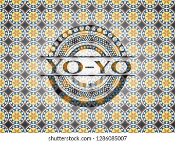 Yo-yo arabesque emblem background. arabic decoration.