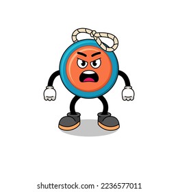 yoyo cartoon illustration with angry expression , character design