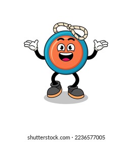 yoyo cartoon searching with happy gesture , character design
