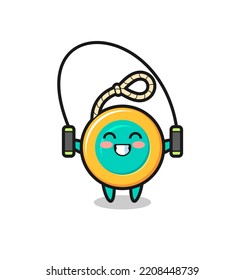 yoyo character cartoon with skipping rope , cute design